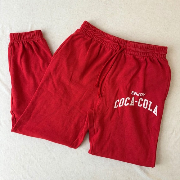 Coca-Cola Other - Coca-Cola Red Graphic Sweatpants Joggers Mens Small Enjoy Coca-Cola Logo